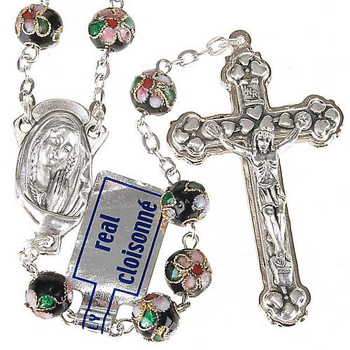 Black cloisonné rosary 1