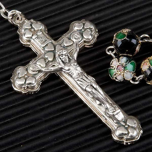 Black cloisonné rosary 4