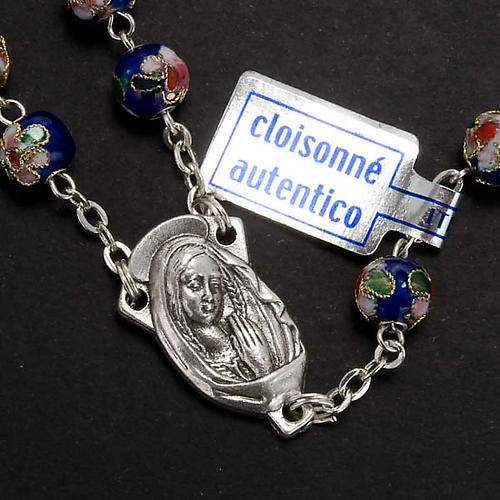 Blue cloisonné rosary 3