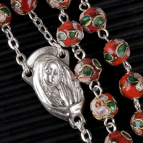 Red cloisonné rosary 2