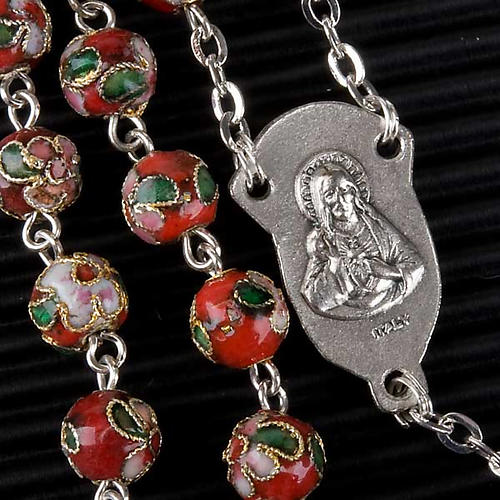 Red cloisonné rosary 3