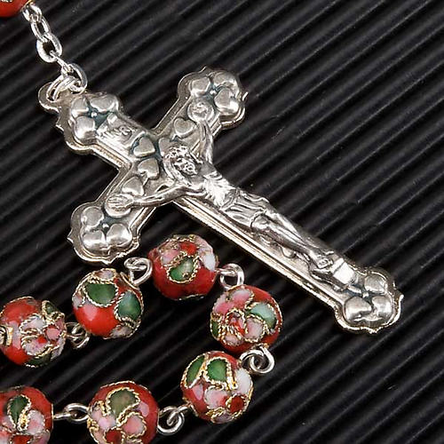 Red cloisonné rosary 4