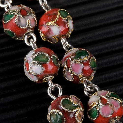 Red cloisonné rosary 5