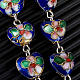 Blue cloisonné rosary with heart shaped beads s5