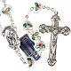 White cloisonné rosary with heart shaped beads s1