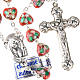 Red cloisonné rosary with heart-shaped beads s1