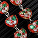 Red cloisonné rosary with heart-shaped beads s5