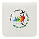 Portarosario 7,5x7,5 cm logo ufficiale Giubileo 2025 bianco s1