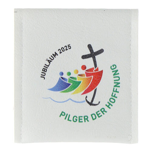 Pochette chapelet ALLEMAND 8x9 cm logo officiel Jubilé 2025 2