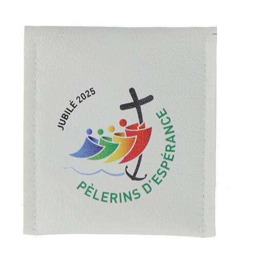 Rosenkranzetui, mit offiziellem Jubiläumslogo, 8x9 cm, FRANZÖSISCH 2