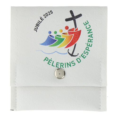 Porta-terço Jubileu logótipo oficial FRANCÊS 8x9 cm 1