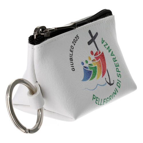 Borsellino bianco Giubileo 2025 logo ufficiale 6x10x5 cm  2