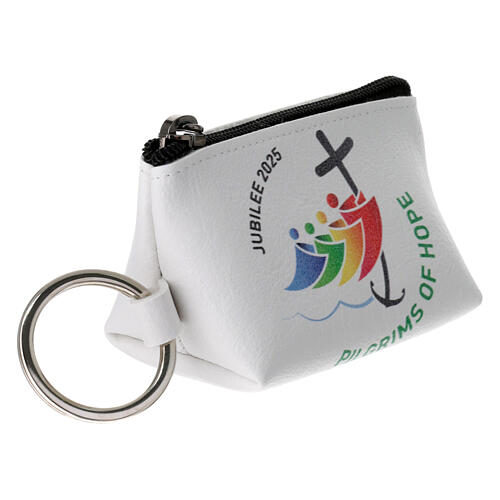 White small bag with official Jubilee 2025 ENGLISH logo 6x10x5 cm 2