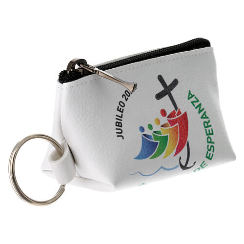Borsellino bianco logo Giubileo 2025 SPAGNOLO 6x10x5 cm 2