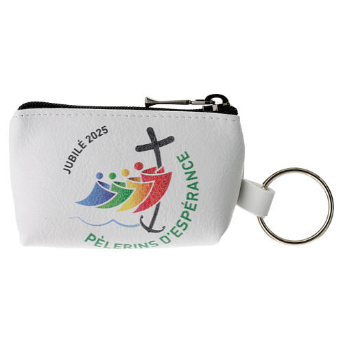 Geldbeutel, weiß, mit offiziellem Jubiläumslogo 2025, 6x10x5 cm, FRANZÖSISCH 1