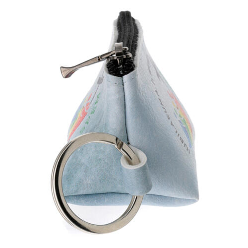 Light blue rosary bag with Jubilee official logo, LATIN, 2.5x3.5x2 in 3