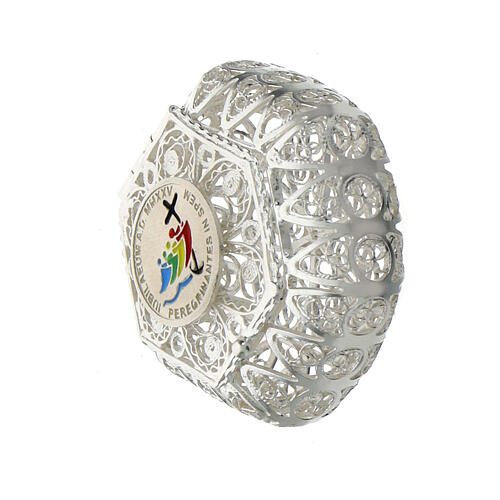 Jubilee 2025 rosary holder in 800 silver hexagon filigree 3