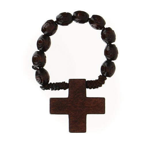 Wood ten beads rosary 7