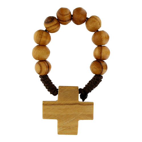 Holy Land olive wood decade rosary 2