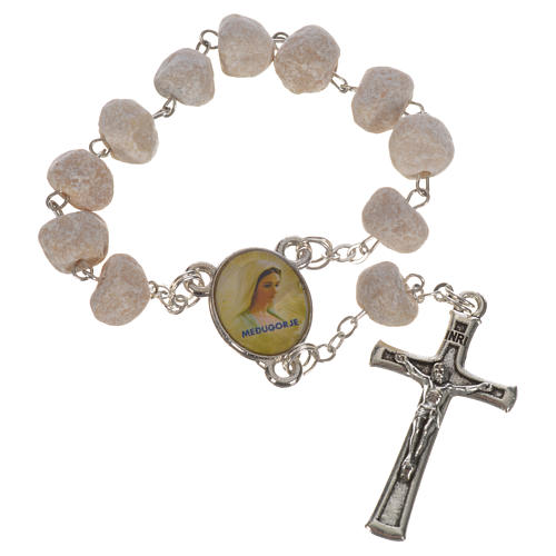 White stone Medjugorje decade rosary 1
