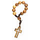Single decade rosary in Holy Land olive wood, classic cross s2