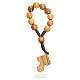 Single decade rosary in Holy Land olive wood, metal cross s2