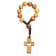 Single decade rosary in Holy Land olive wood, cross and dove s2