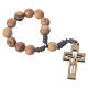 Single decade rosary beads in Holy Land olive wood, Resurrected s5