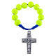 Single decade rosary beads in yellow fimo, Pope Francis s3