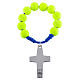 Single decade rosary beads in yellow fimo, Pope Francis s2