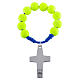 Single decade rosary beads in yellow fimo, Pope Francis s4
