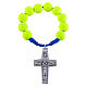 Single decade rosary beads in yellow fimo, Pope Francis s1