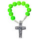 Single decade rosary beads in green fimo, Pope Francis s1