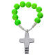 Single decade rosary beads in green fimo, Pope Francis s2