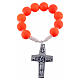 Single decade rosary beads in orange fimo, Pope Francis s1