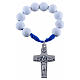 Single decade rosary beads in white fimo, Pope Francis s1