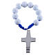 Single decade rosary beads in white fimo, Pope Francis s2