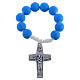Single decade rosary beads in blue fimo, Pope Francis s1
