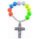 Single decade rosary beads in multicoloured fimo, Pope Francis s1