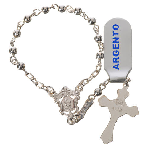 Single-decade rosary beads in polished 925 silver 2
