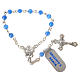 Single-decade rosary in 925 silver and agate, blue s1