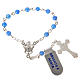 Single-decade rosary in 925 silver and agate, blue s2
