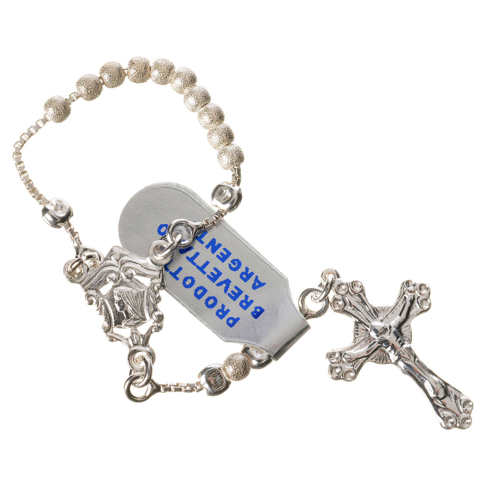 Singledecade rosary with moving grains, 925 silver 3mm online sales