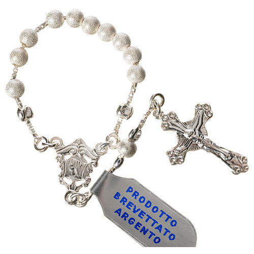 Single-decade rosary with moving grains, 925 silver 4mm 1