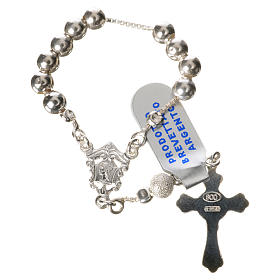 Single-decade rosary with moving grains, 925 silver 5mm