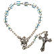 Single-decade rosary 925 silver, strass square grains, light s1