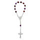 Single-decade rosary 800 silver, strass square grains, red s1