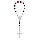 Single-decade rosary 800 silver, strass square grains, red s2