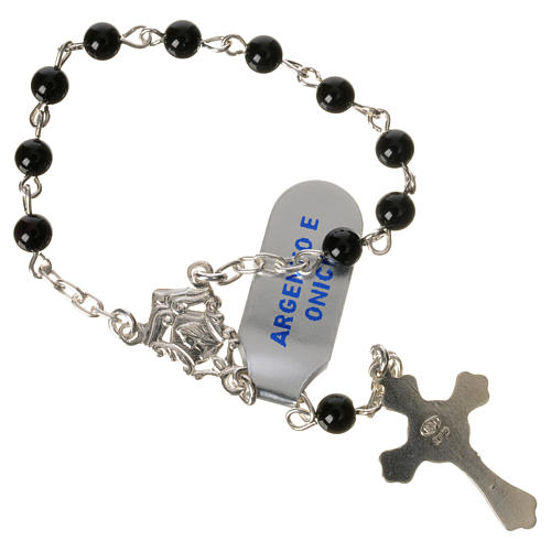 Single-decade rosary in 925 silver and onyx 2
