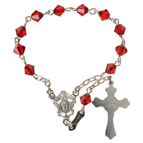 Rosari decina: Rosario decina argento 800 Swarovski rossi